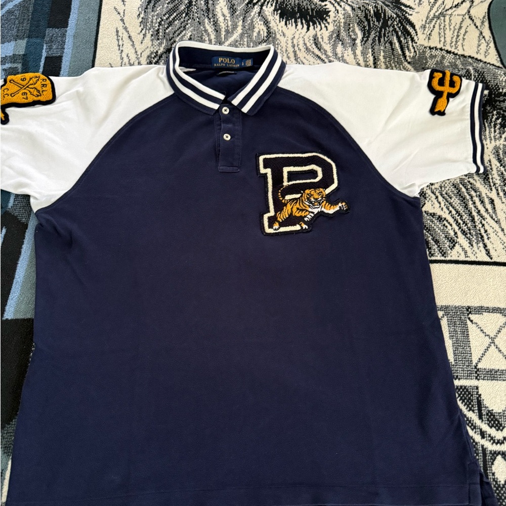Polo Ralph Lauren New York State Champs Tiger/P-Wing Patch Navy Blue/White Polo
